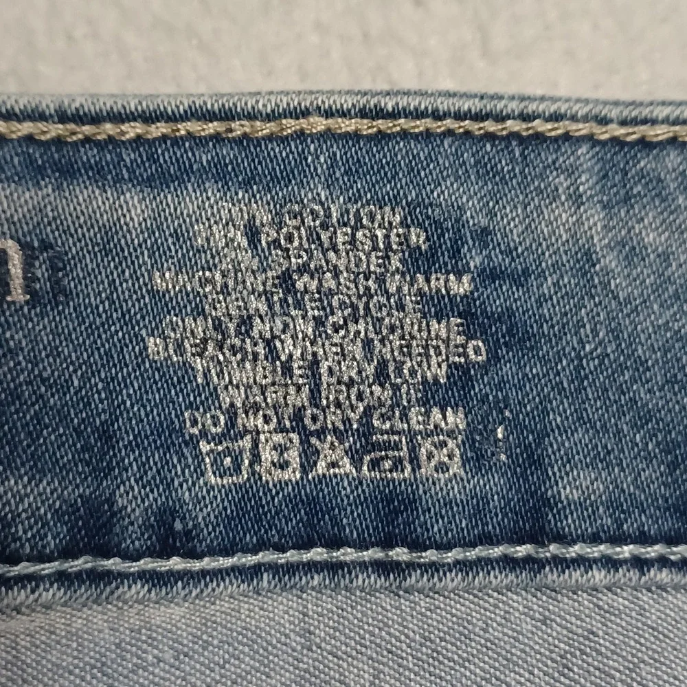 Jean's Denim Jeans Womens 20W Blue Straight Distressed Stretch‎ Casual Pants